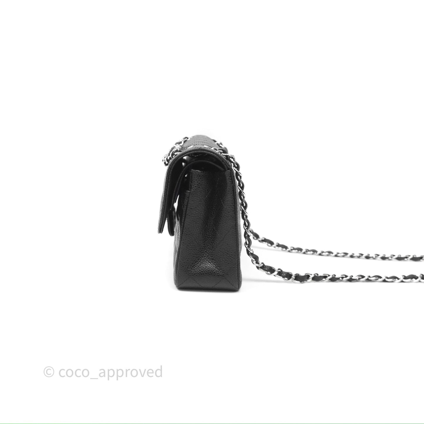 Chanel Small Classic Flap Quilted Black Caviar Silver Hardware