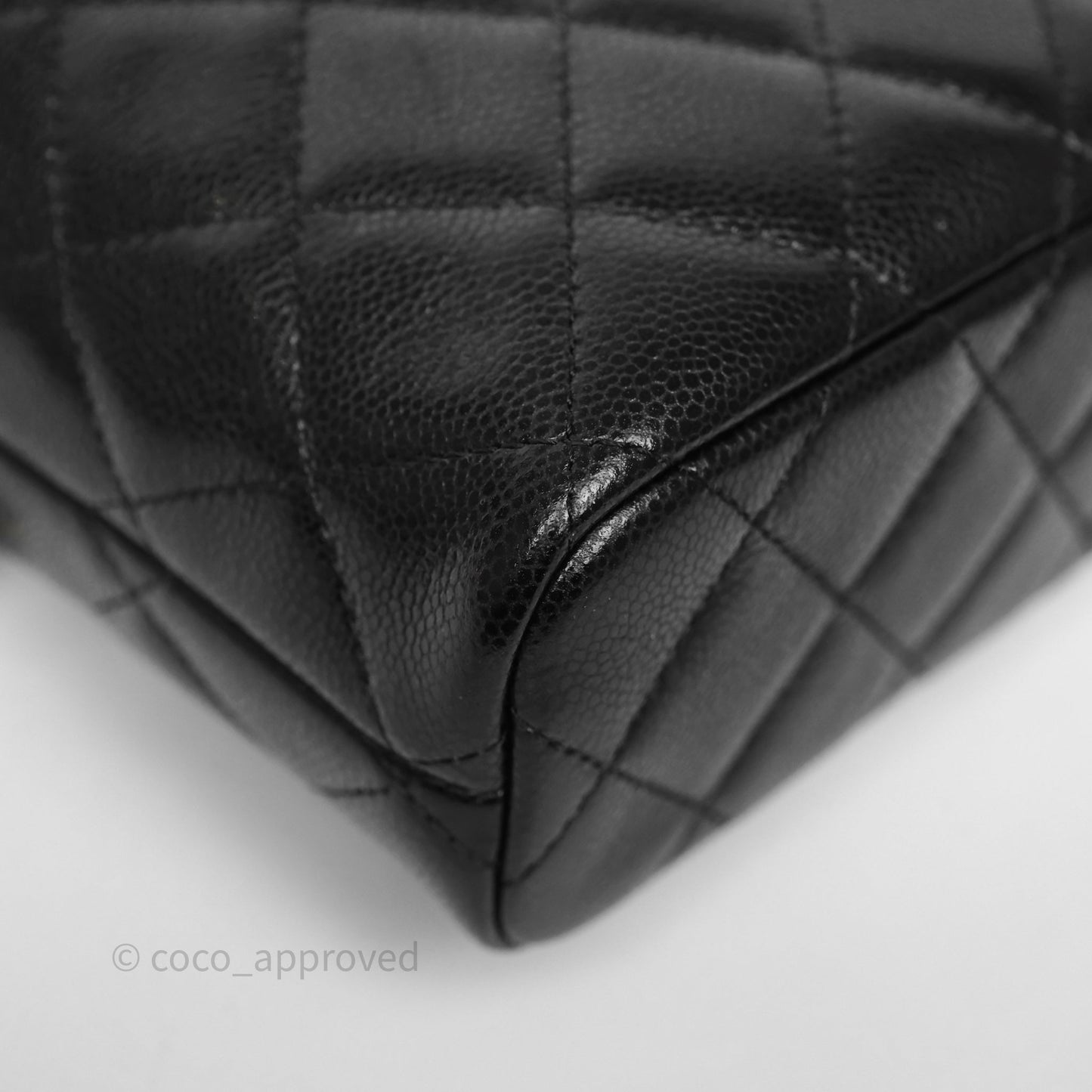 Chanel Quilted Hobo With Chain Black Caviar Gold Hardware