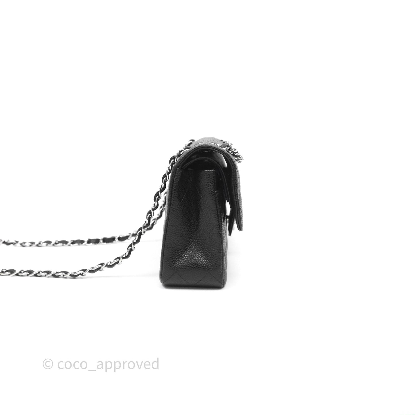 Chanel Small Classic Flap Quilted Black Caviar Silver Hardware