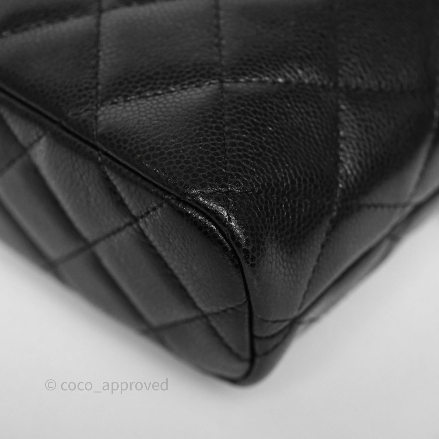 Chanel Quilted Hobo With Chain Black Caviar Gold Hardware