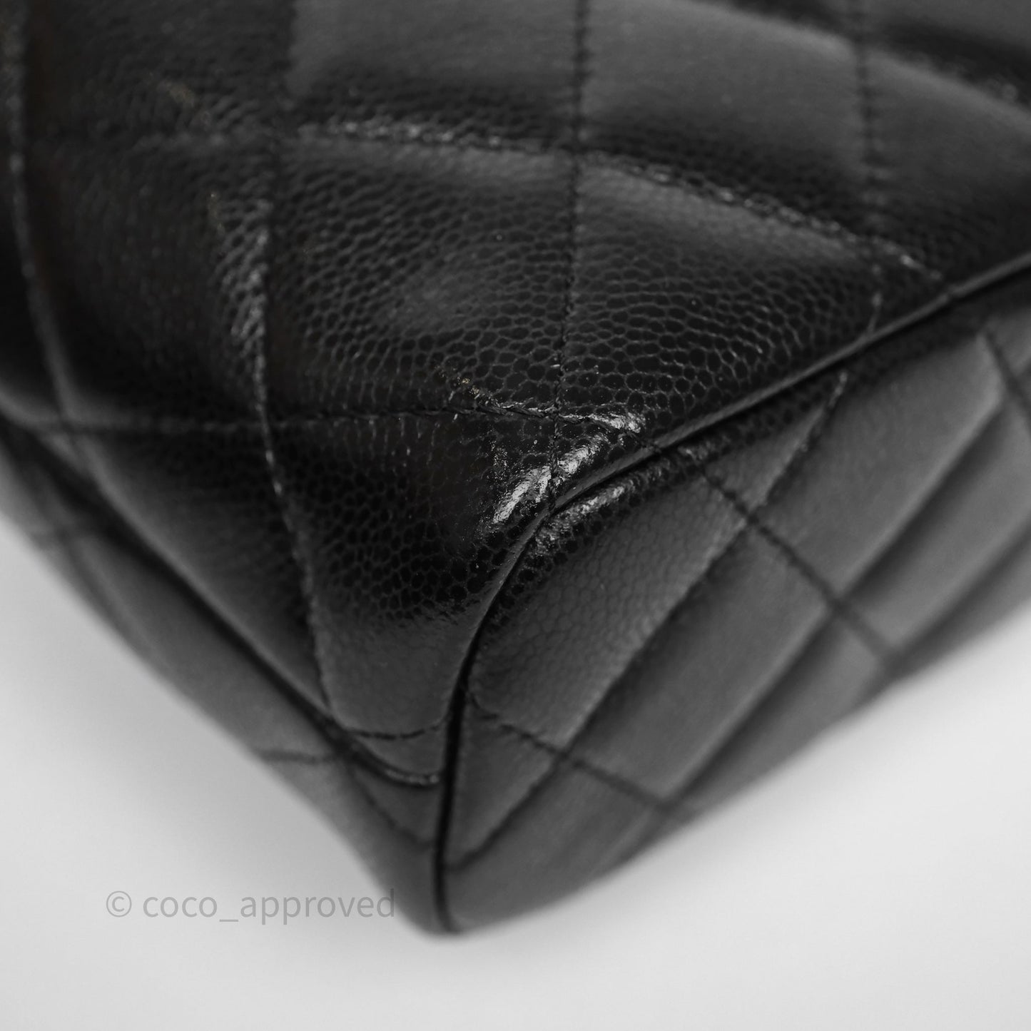 Chanel Quilted Hobo With Chain Black Caviar Gold Hardware