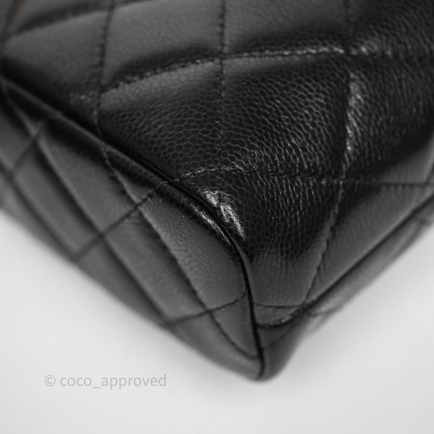 Chanel Quilted Hobo With Chain Black Caviar Gold Hardware