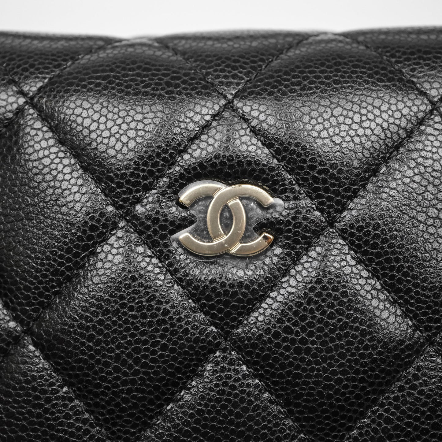 Chanel Quilted Hobo With Chain Black Caviar Gold Hardware