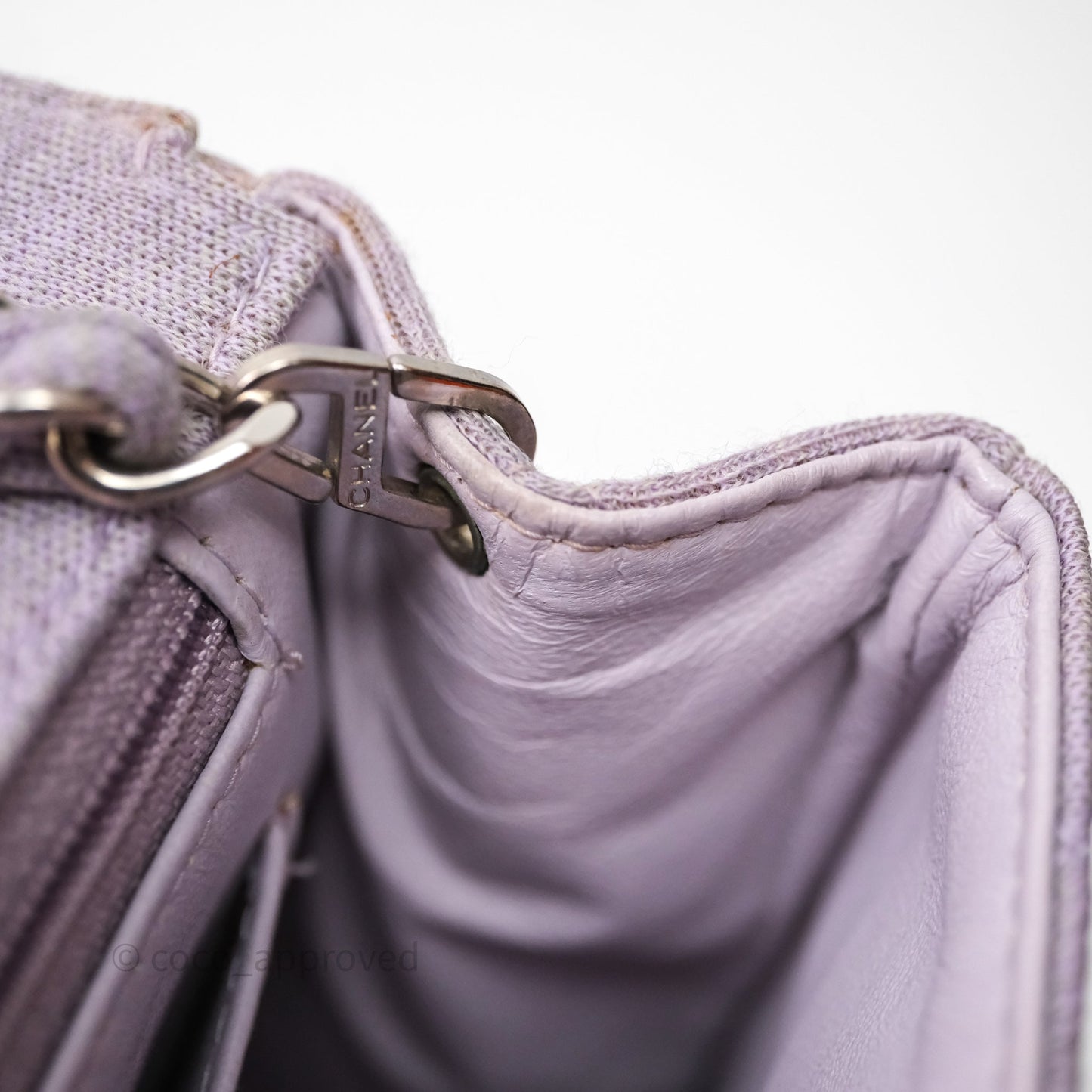 Chanel Medium Single Jersey Flap Bag Purple Silver Hardware