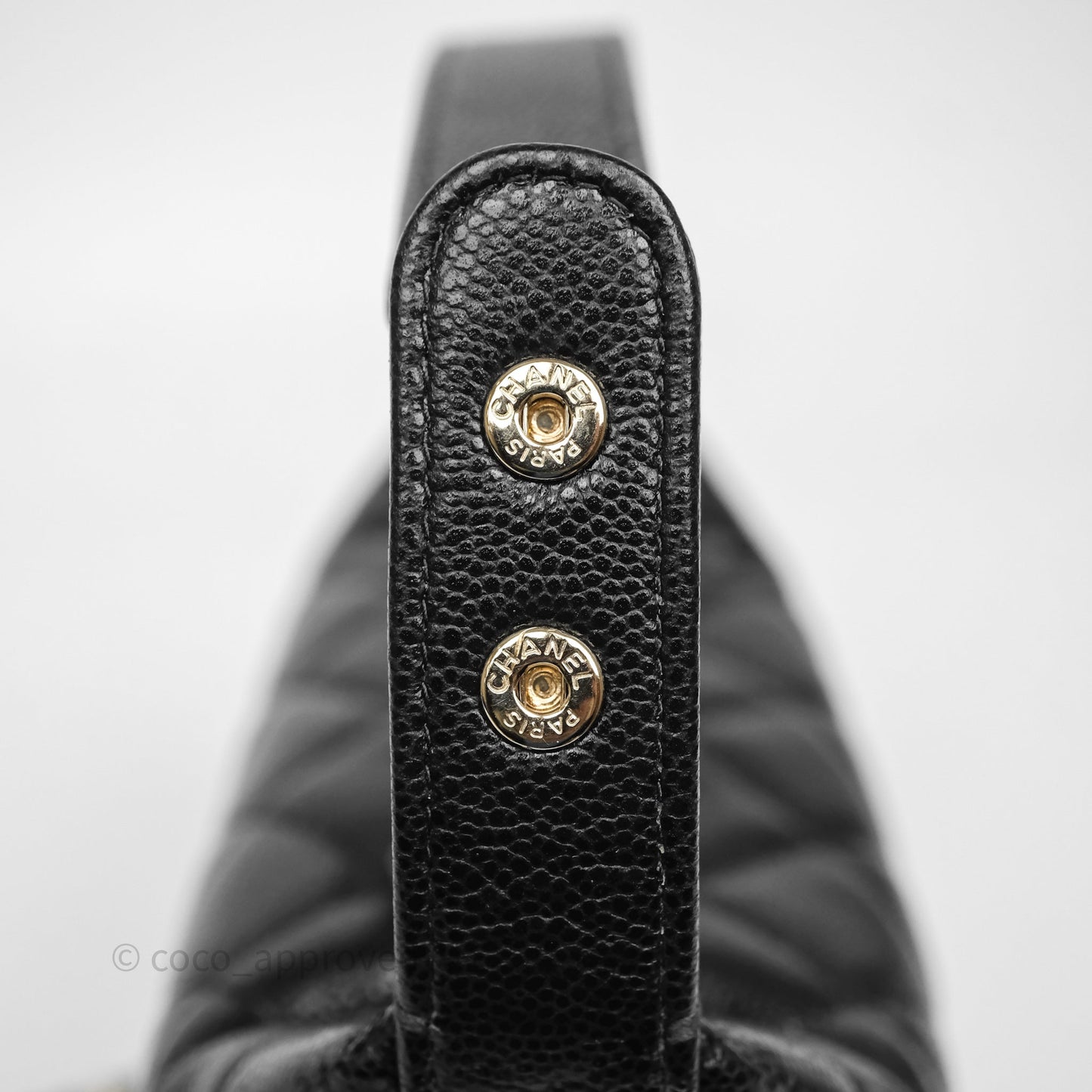 Chanel Quilted Hobo With Chain Black Caviar Gold Hardware