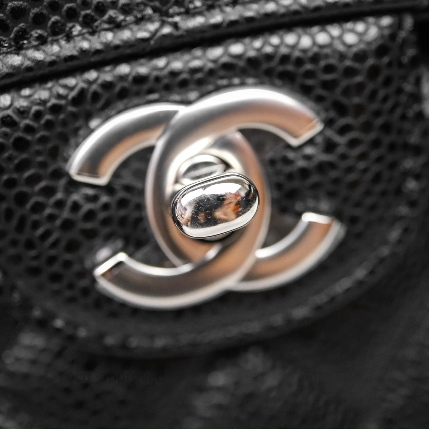 Chanel Small Classic Flap Quilted Black Caviar Silver Hardware