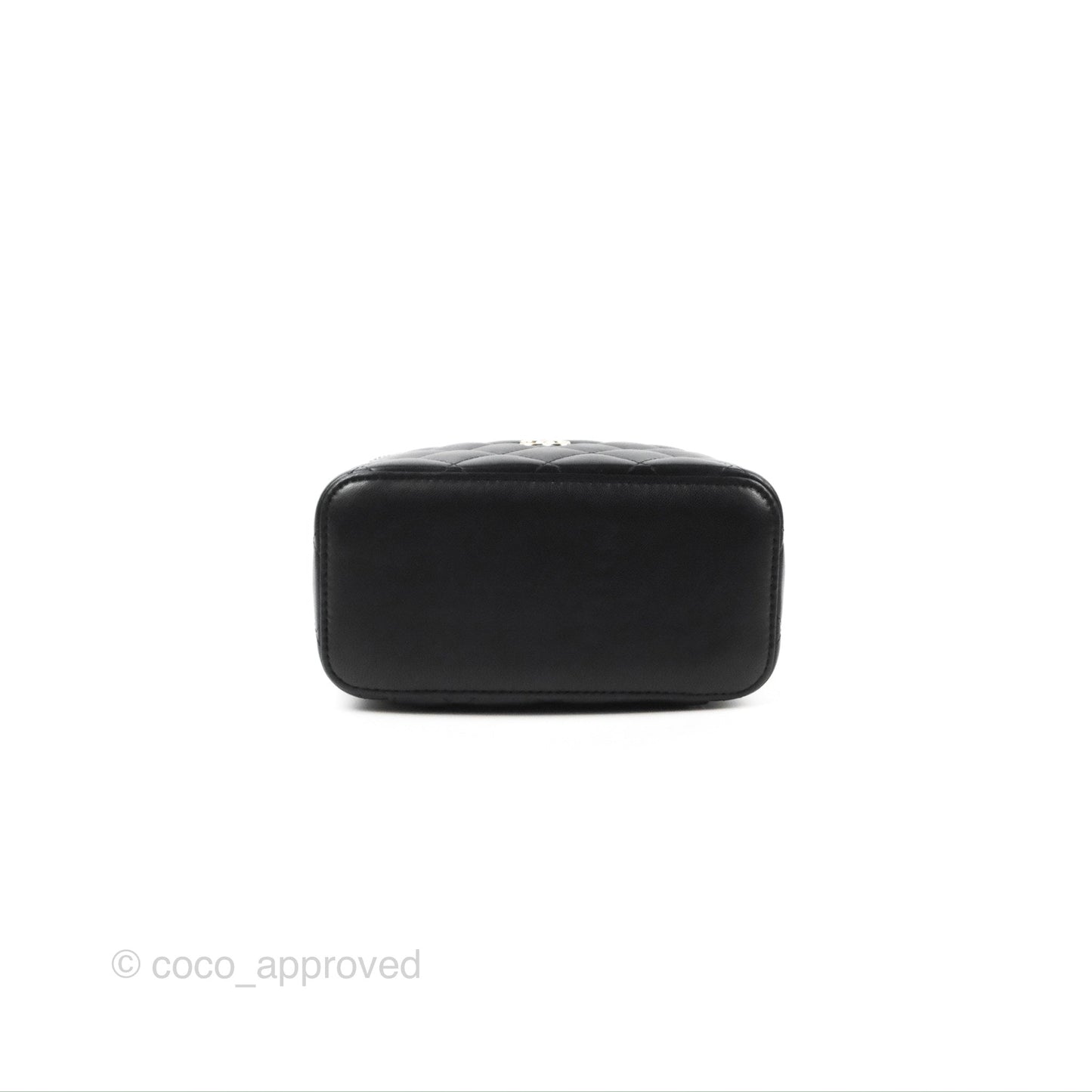 Chanel Vanity Rectangular Top Handle Black Lambskin Gold Hardware