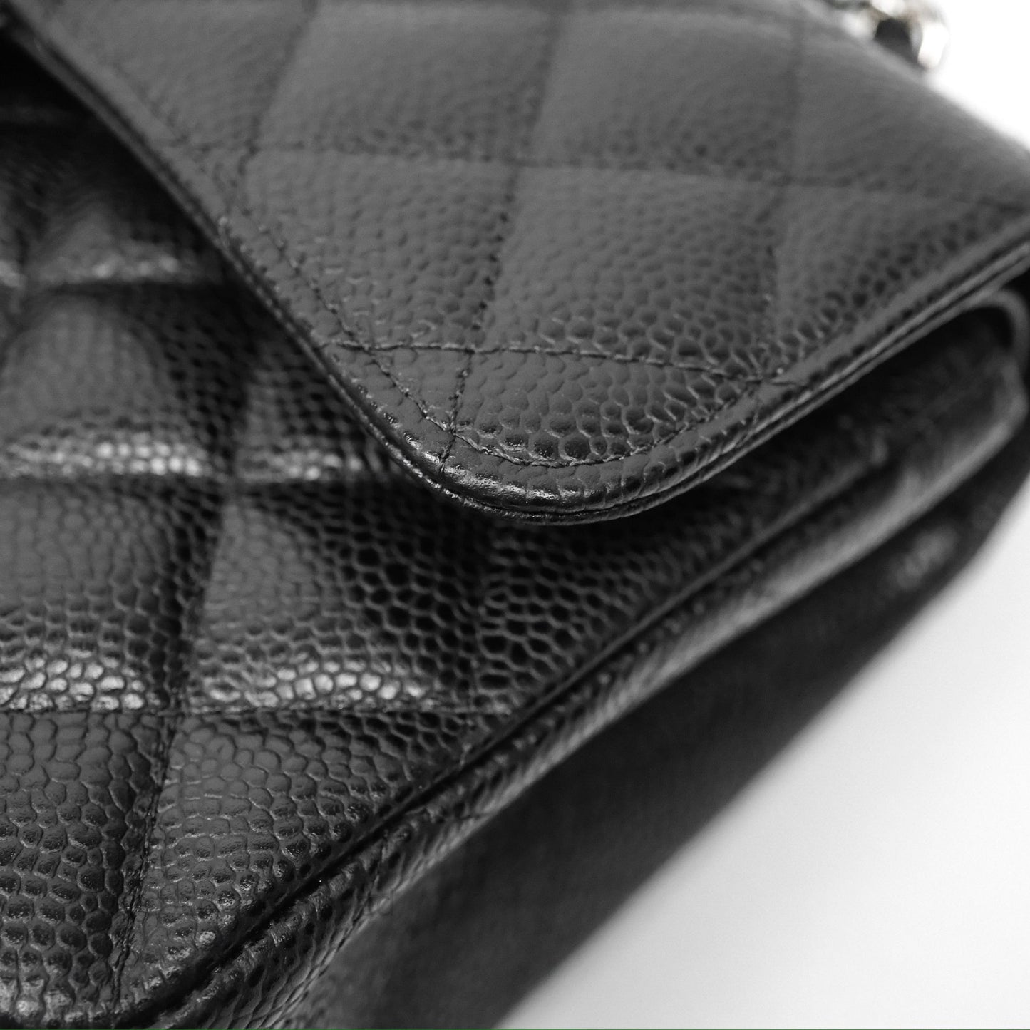 Chanel Small Classic Flap Quilted Black Caviar Silver Hardware