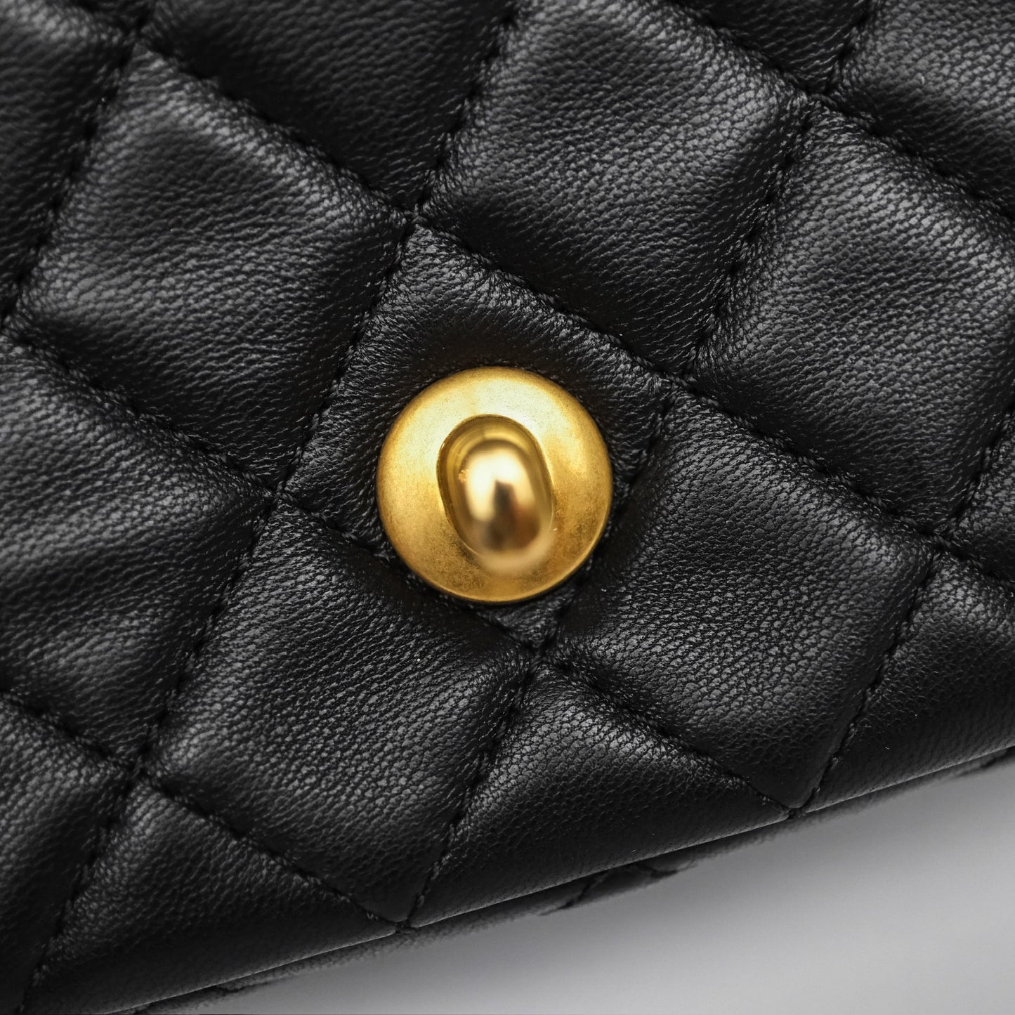 Chanel Mini Rectangular Pearl Crush Quilted Black Lambskin Aged Gold Hardware