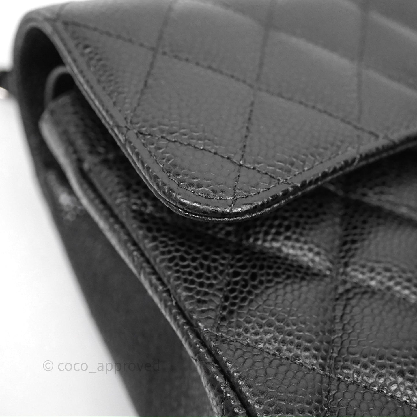 Chanel Small Classic Flap Quilted Black Caviar Silver Hardware