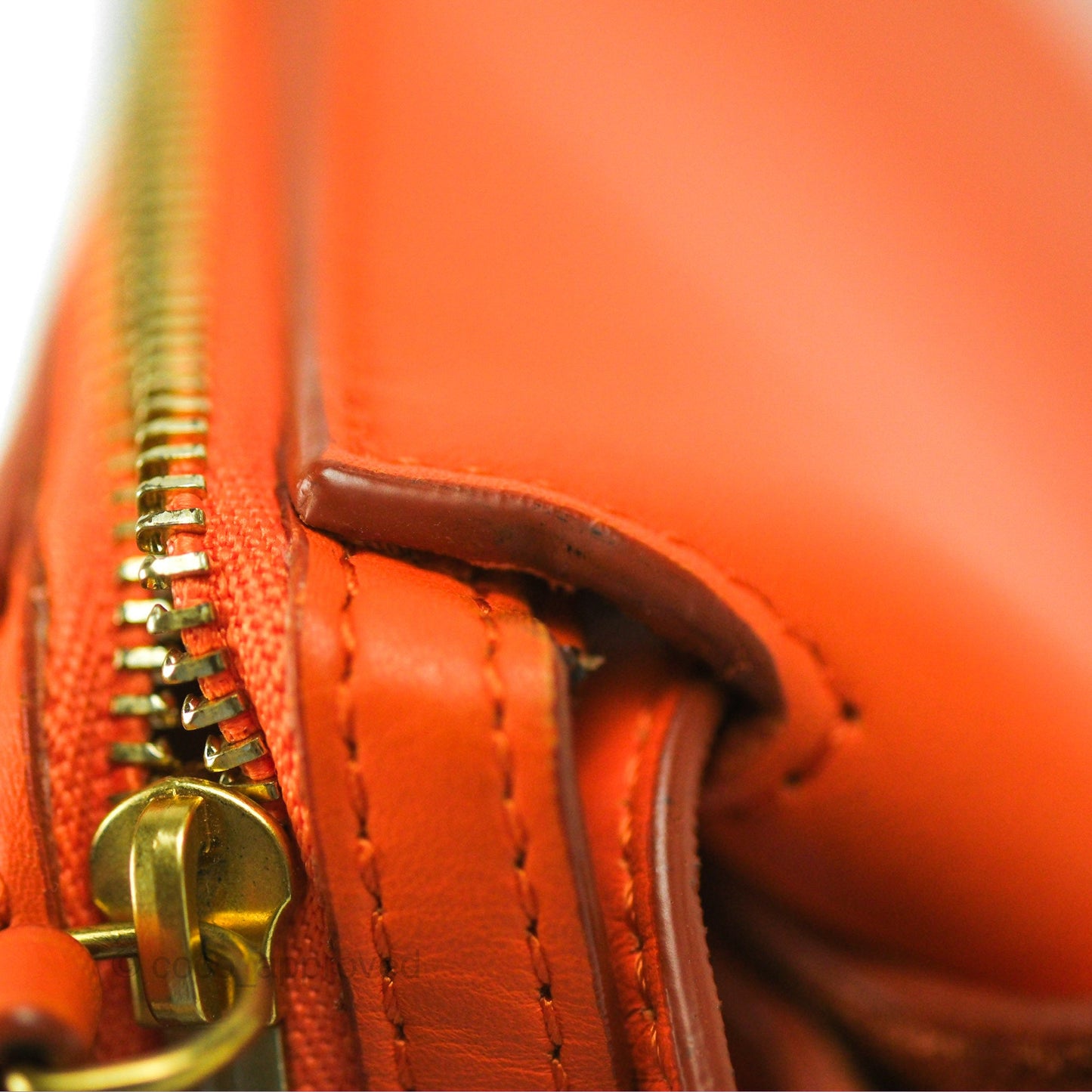 Celine Tri-Fold Clutch on Chain Orange Calfskin