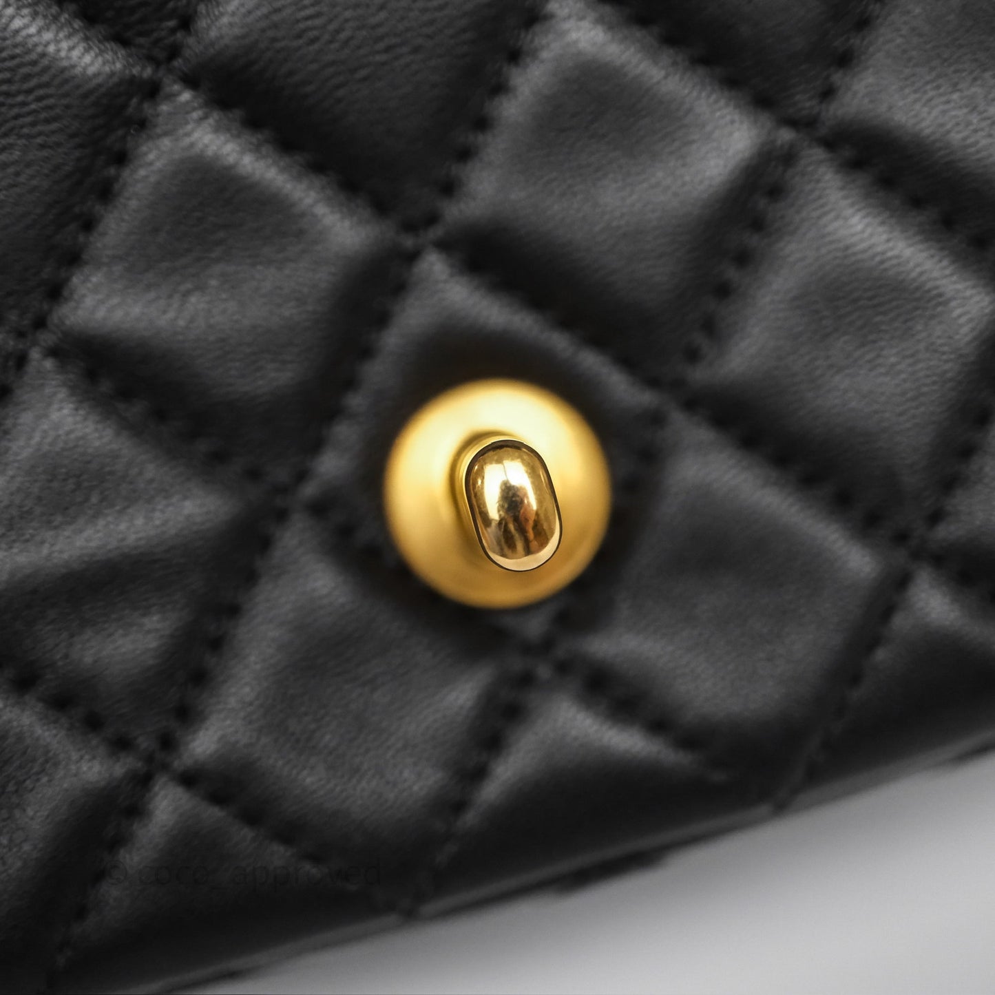 Chanel Mini Rectangular Pearl Crush Quilted Black Lambskin Aged Gold Hardware