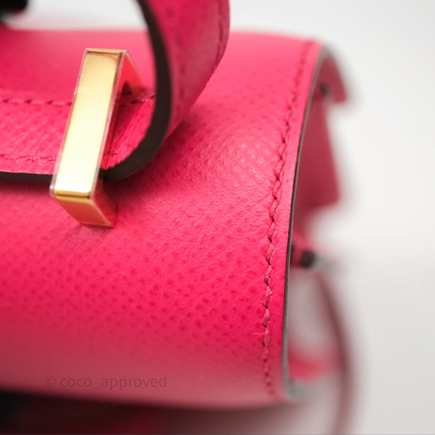 Hermès Constance Mini 18cm Rose Extreme I6 Epsom Gold Hardware