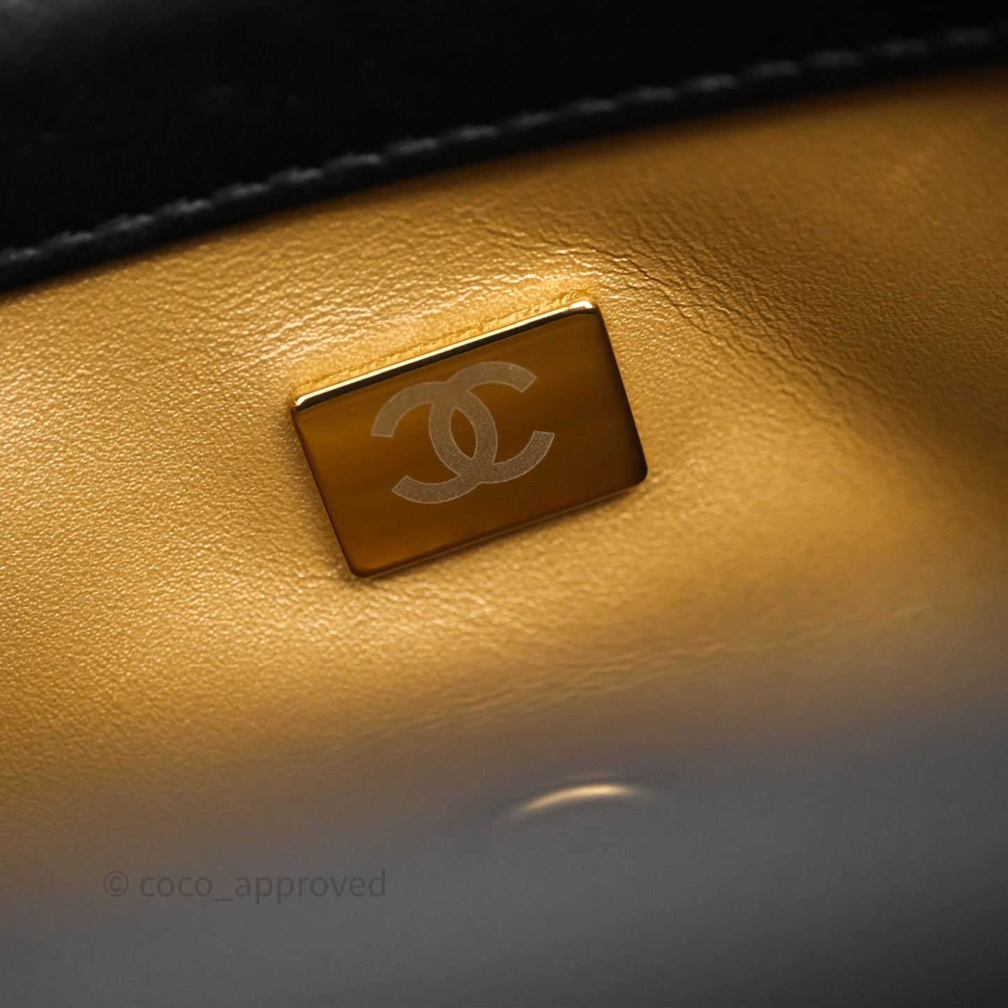 Chanel Mini Rectangular Pearl Crush Quilted Black Lambskin Aged Gold Hardware