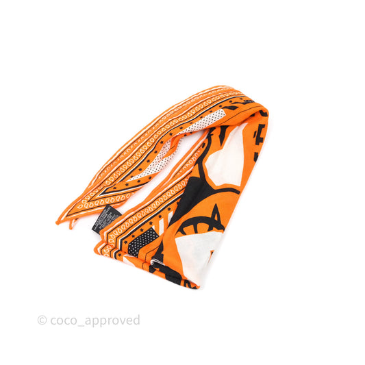 Hermes Losange Triangle Scarf Orange