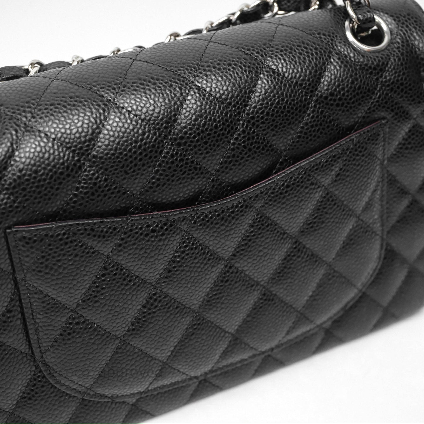 Chanel Small Classic Flap Quilted Black Caviar Silver Hardware