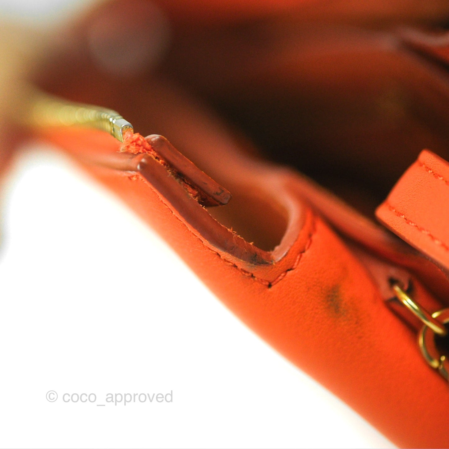 Celine Tri-Fold Clutch on Chain Orange Calfskin