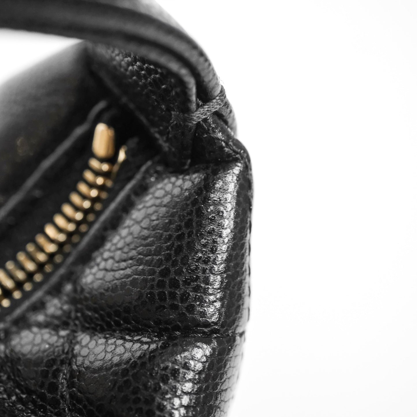 Chanel Quilted Hobo With Chain Black Caviar Gold Hardware