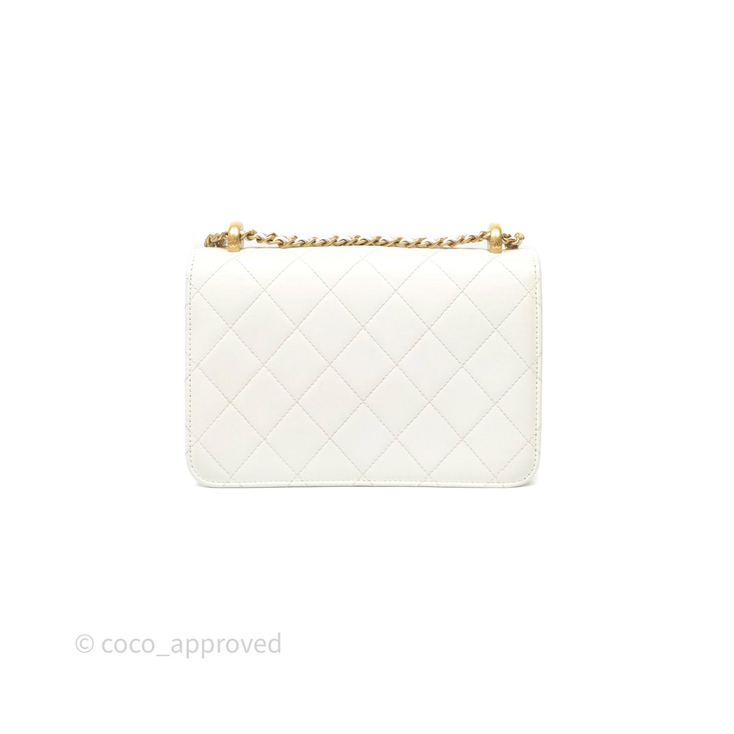 Chanel Quilted Perfect Fit Adjustable White Calfskin Gold Hardware