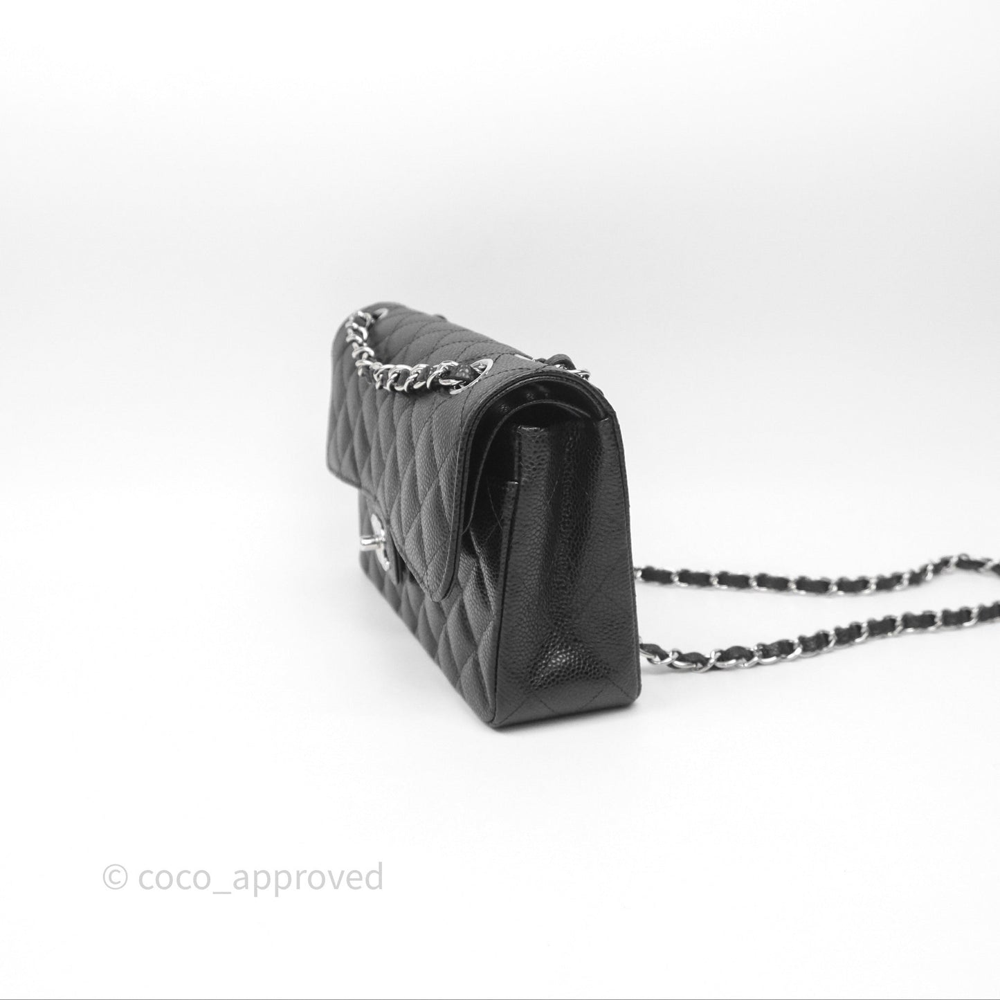 Chanel Small Classic Flap Quilted Black Caviar Silver Hardware