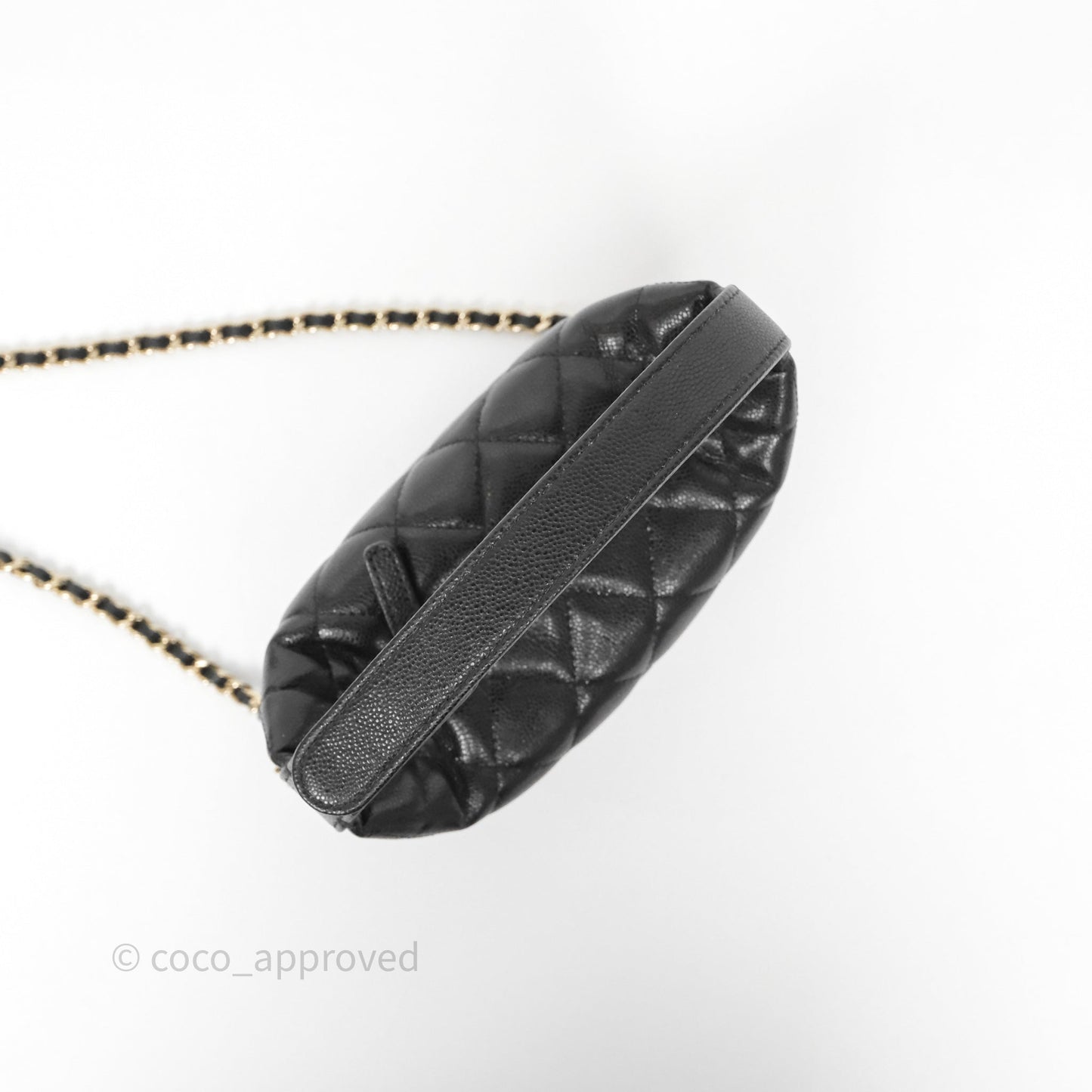 Chanel Quilted Hobo With Chain Black Caviar Gold Hardware