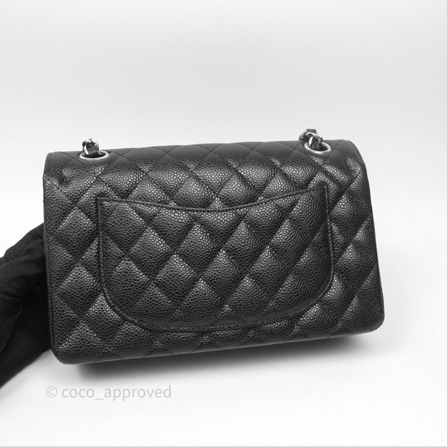 Chanel Small Classic Flap Quilted Black Caviar Silver Hardware