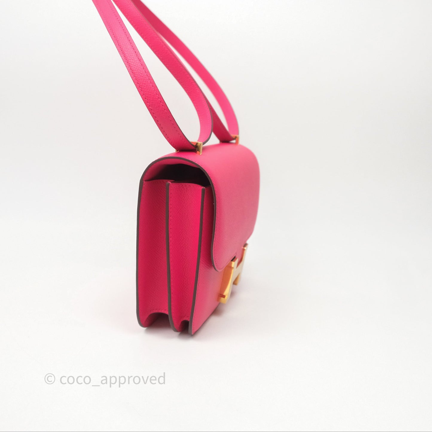 Hermès Constance Mini 18cm Rose Extreme I6 Epsom Gold Hardware