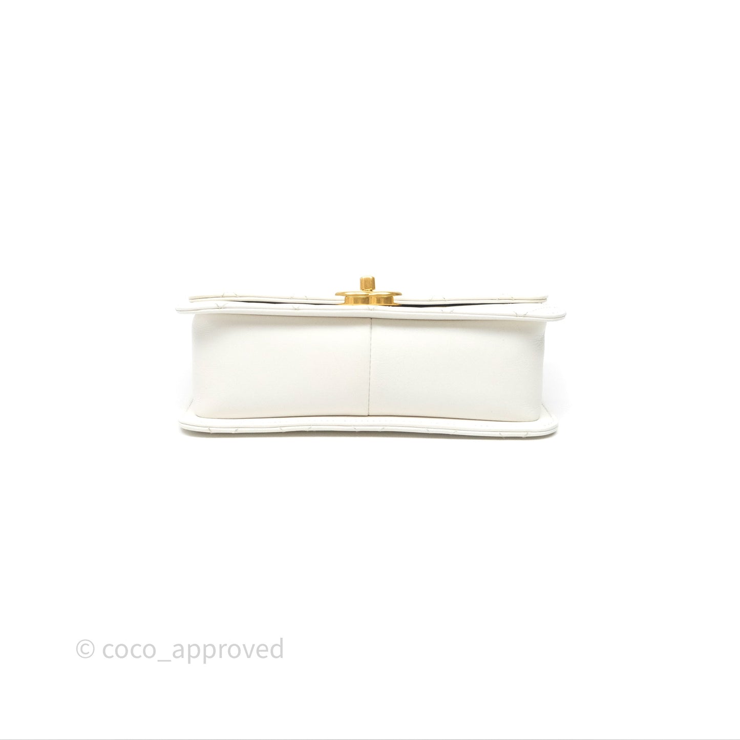 Chanel Quilted Perfect Fit Adjustable White Calfskin Gold Hardware