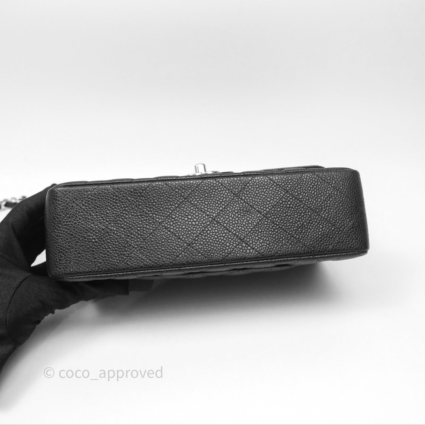 Chanel Small Classic Flap Quilted Black Caviar Silver Hardware