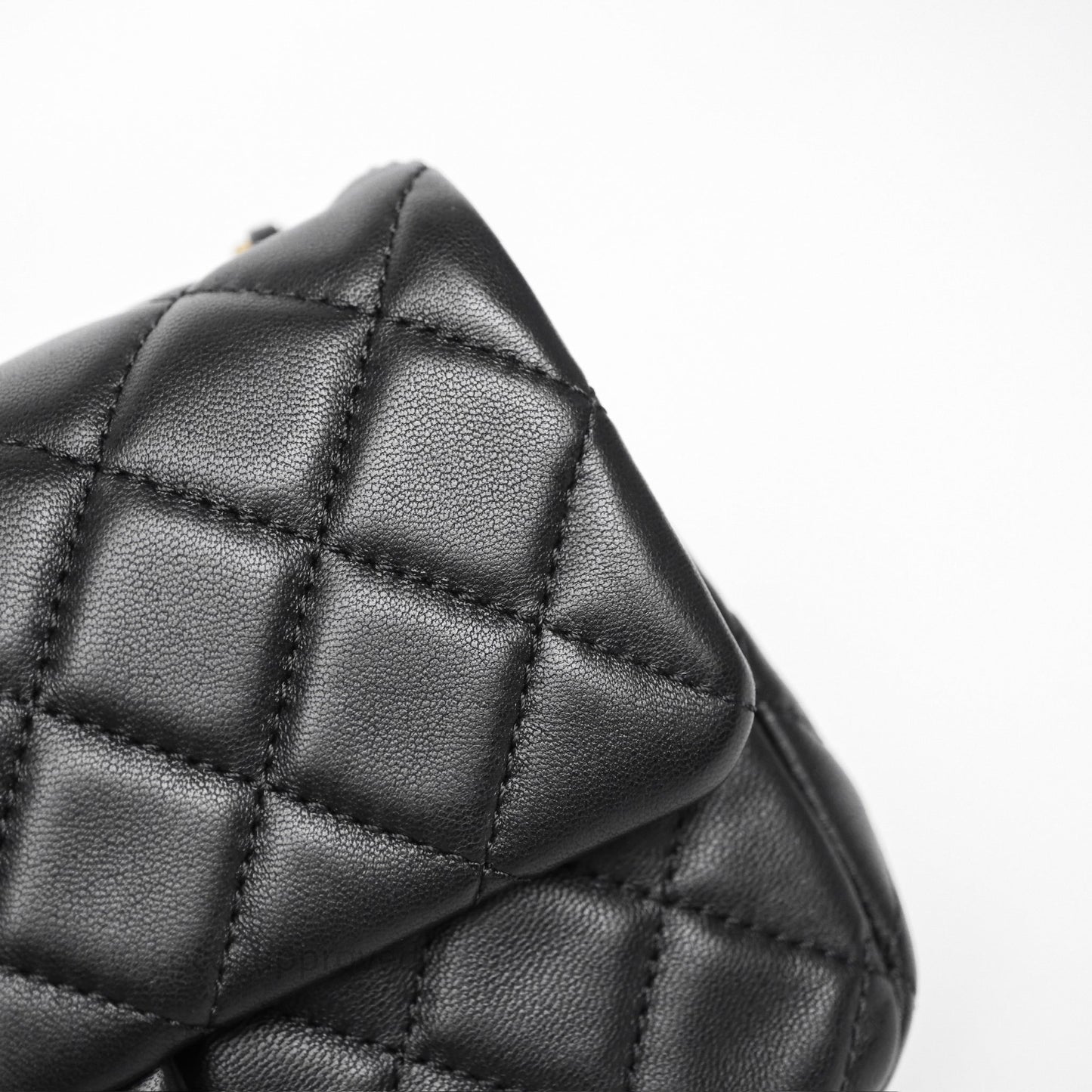 Chanel Mini Rectangular Pearl Crush Quilted Black Lambskin Aged Gold Hardware