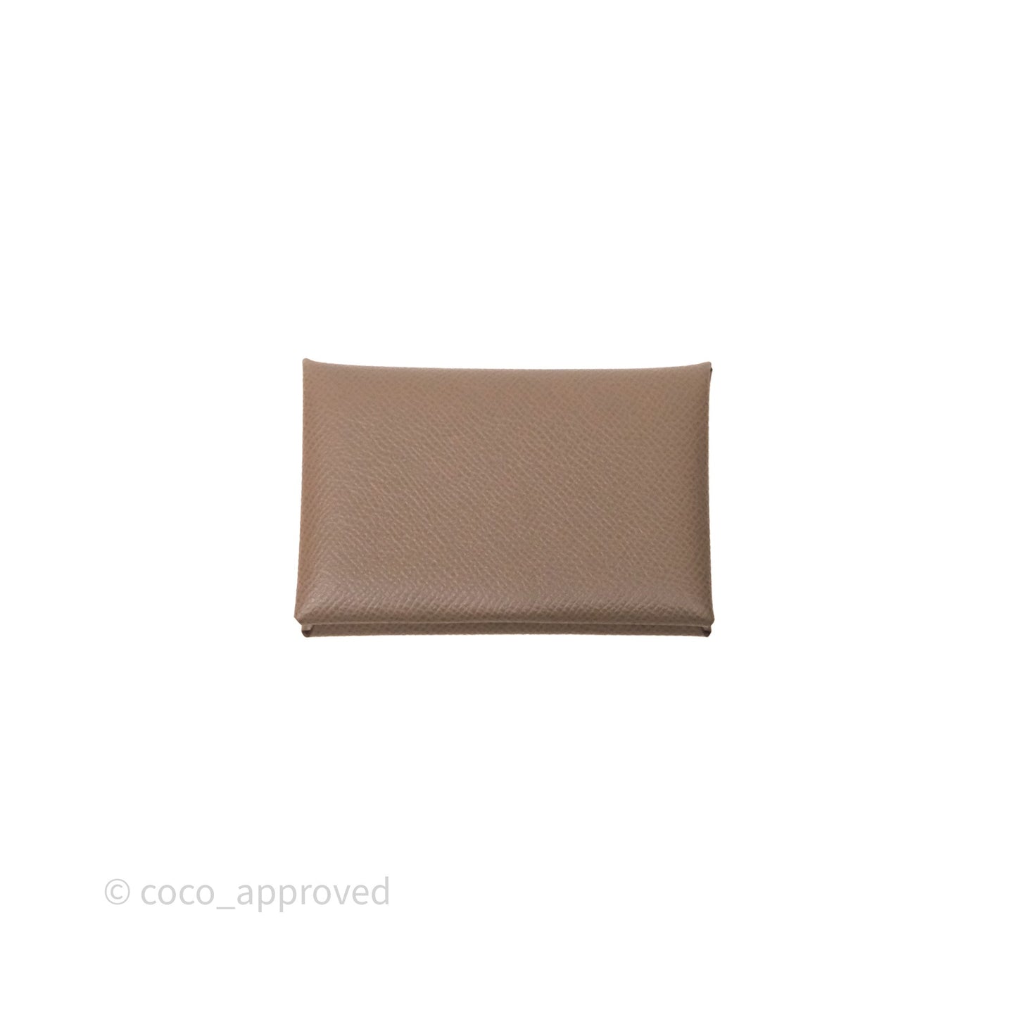 Hermès Calvi Card Holder Etoupe Epsom