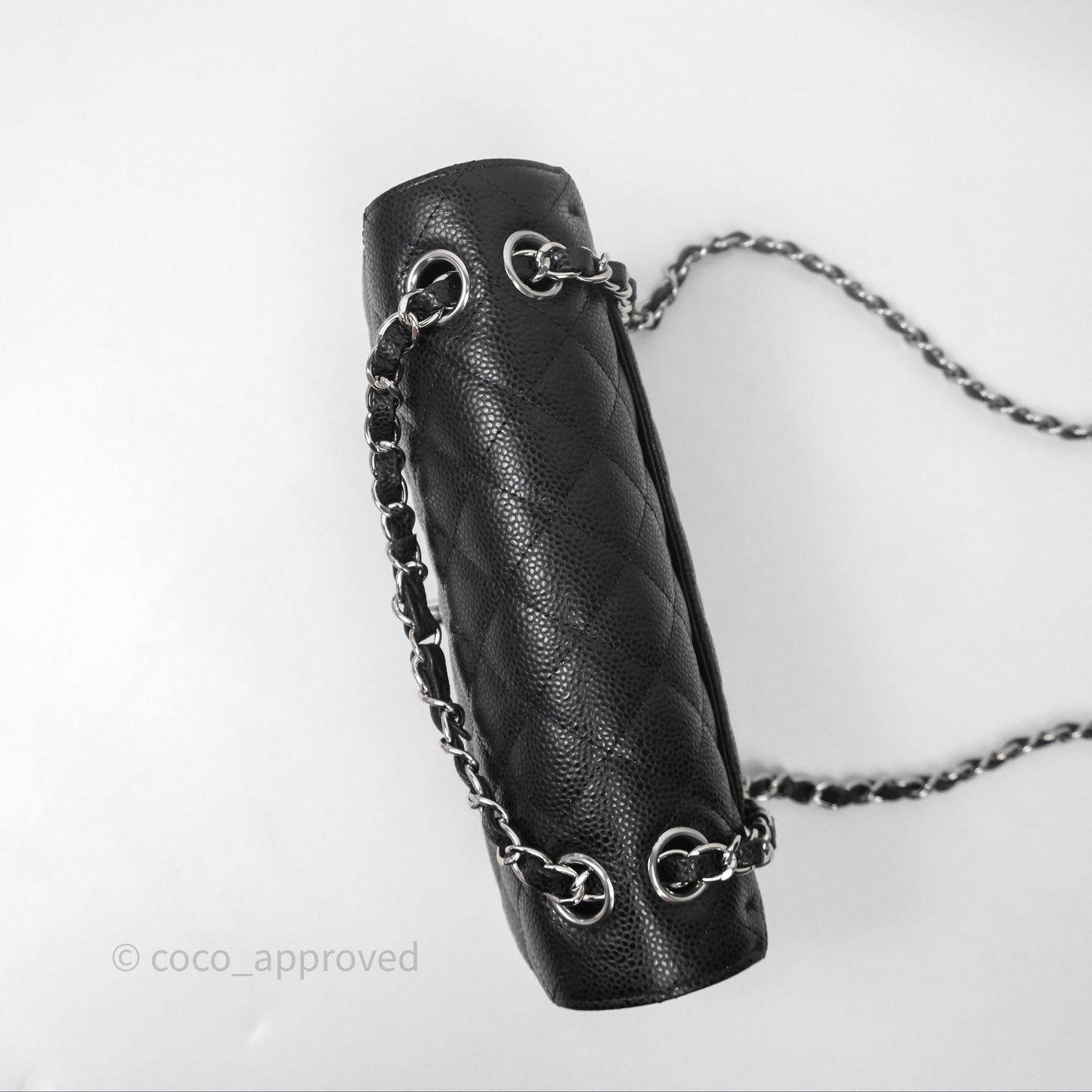 Chanel Small Classic Flap Quilted Black Caviar Silver Hardware