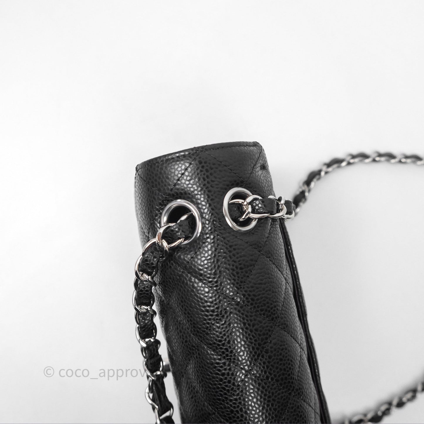 Chanel Small Classic Flap Quilted Black Caviar Silver Hardware