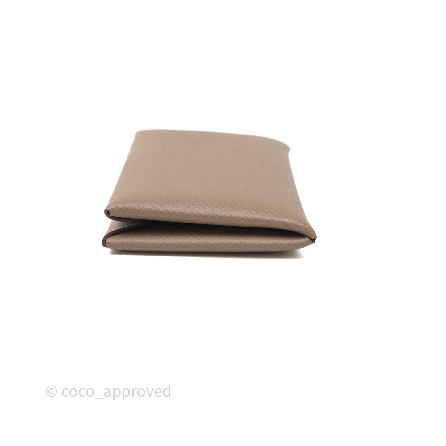 Hermès Calvi Card Holder Etoupe Epsom