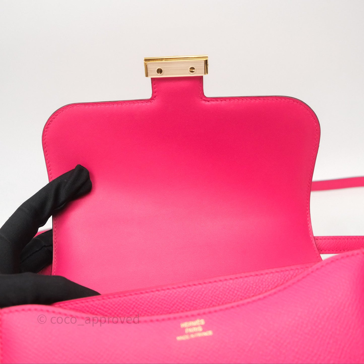 Hermès Constance Mini 18cm Rose Extreme I6 Epsom Gold Hardware