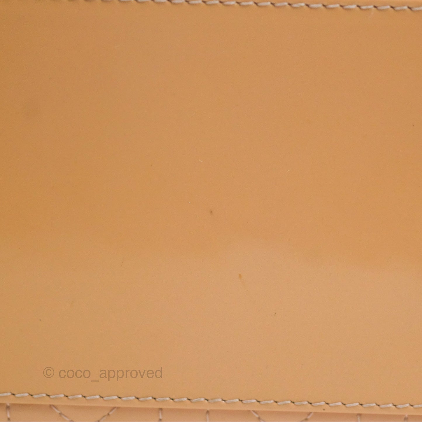 Christian Dior Large Lady Dior Cannage Orange Beige Patent Silver Hardware