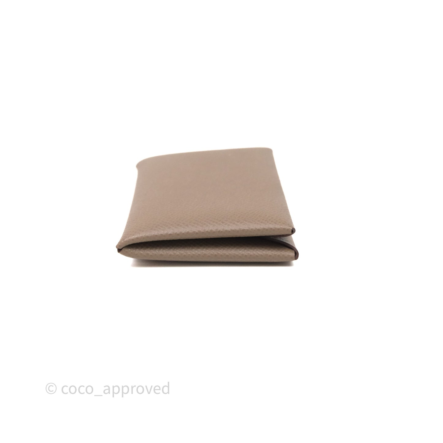 Hermès Calvi Card Holder Etoupe Epsom