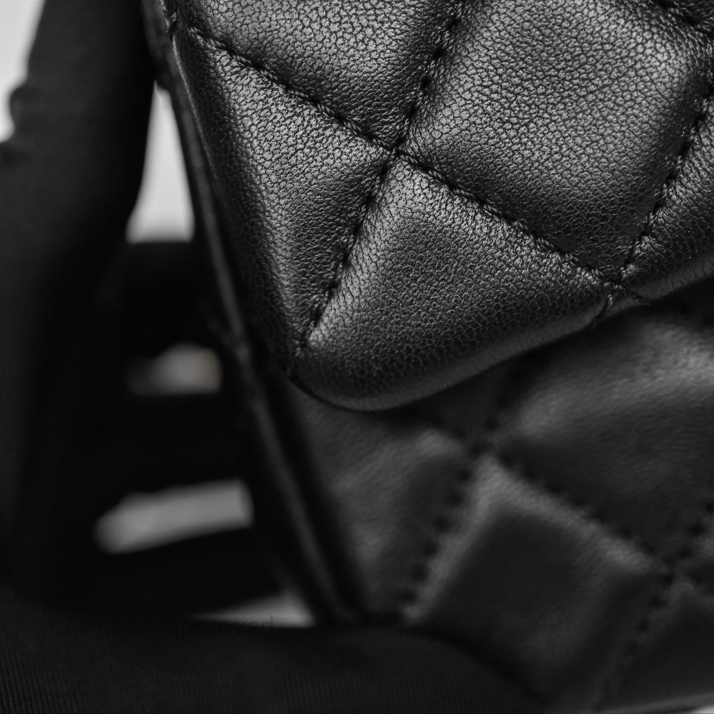 Chanel Mini Rectangular Pearl Crush Quilted Black Lambskin Aged Gold Hardware