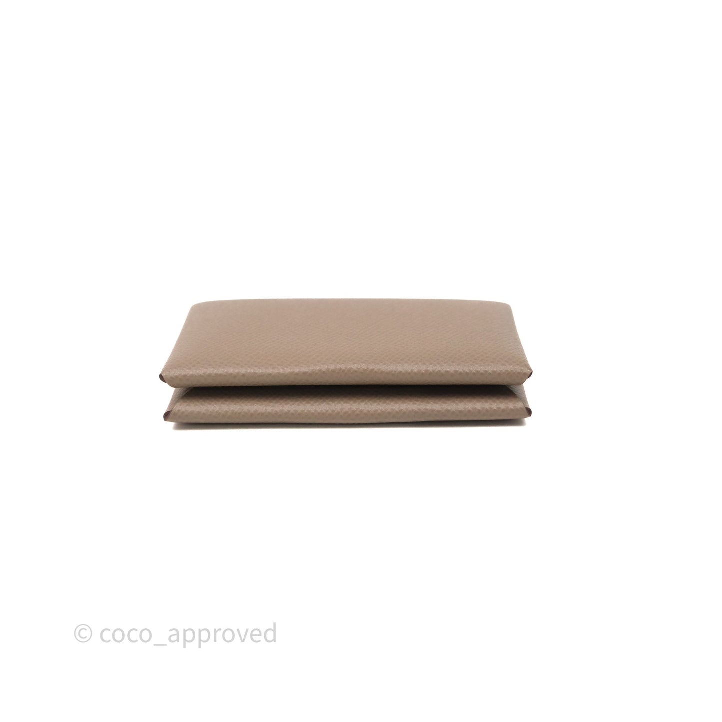 Hermès Calvi Card Holder Etoupe Epsom