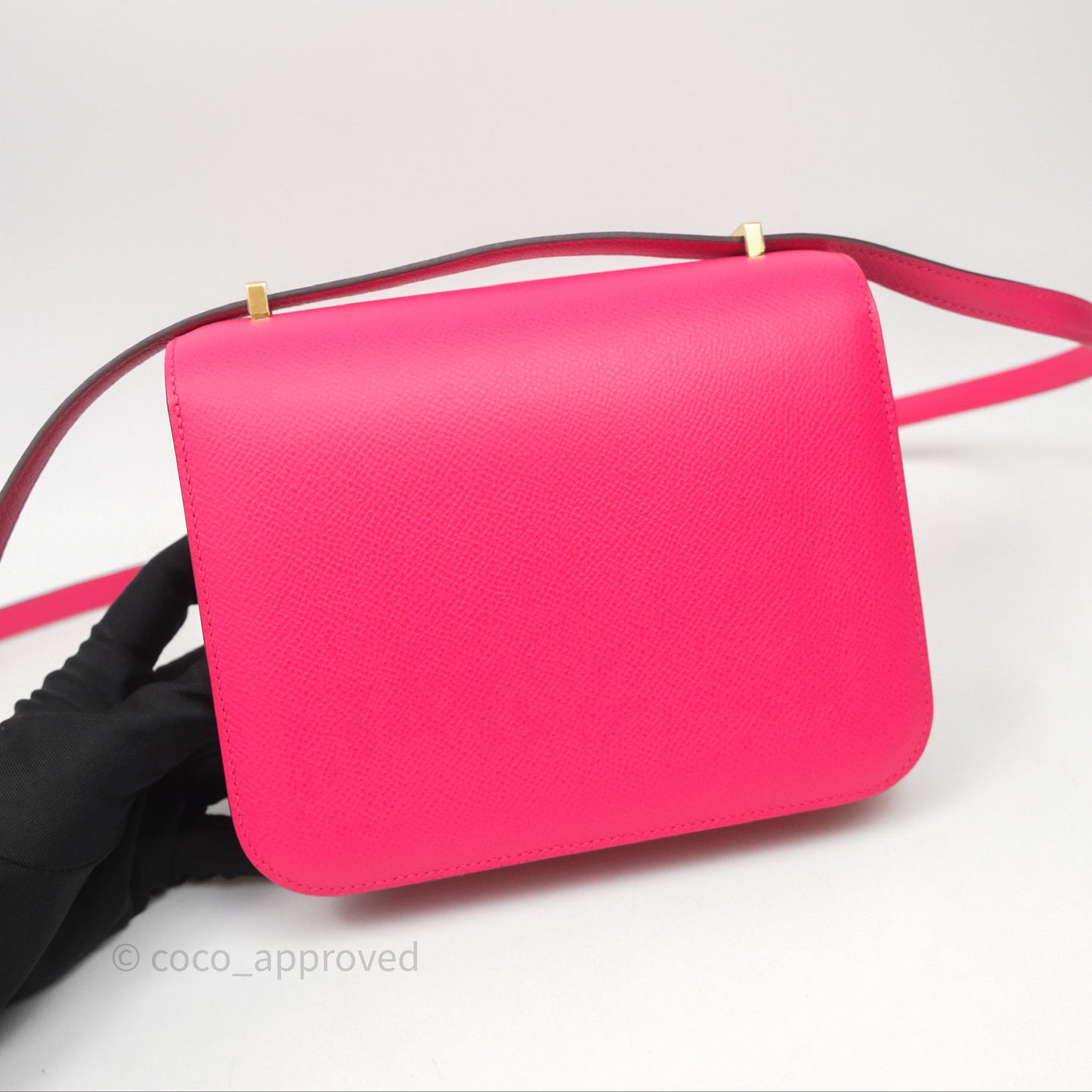Hermès Constance Mini 18cm Rose Extreme I6 Epsom Gold Hardware