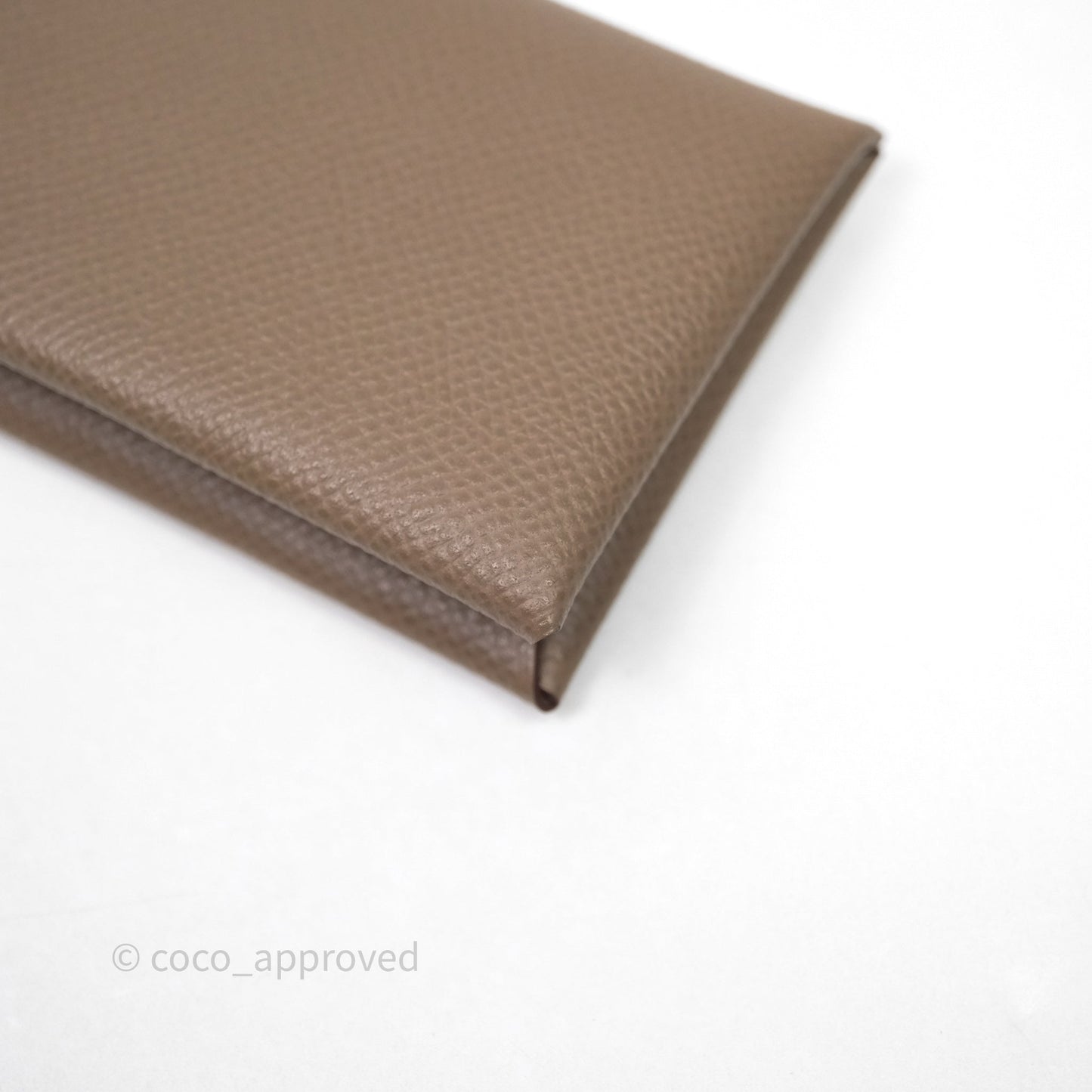 Hermès Calvi Card Holder Etoupe Epsom