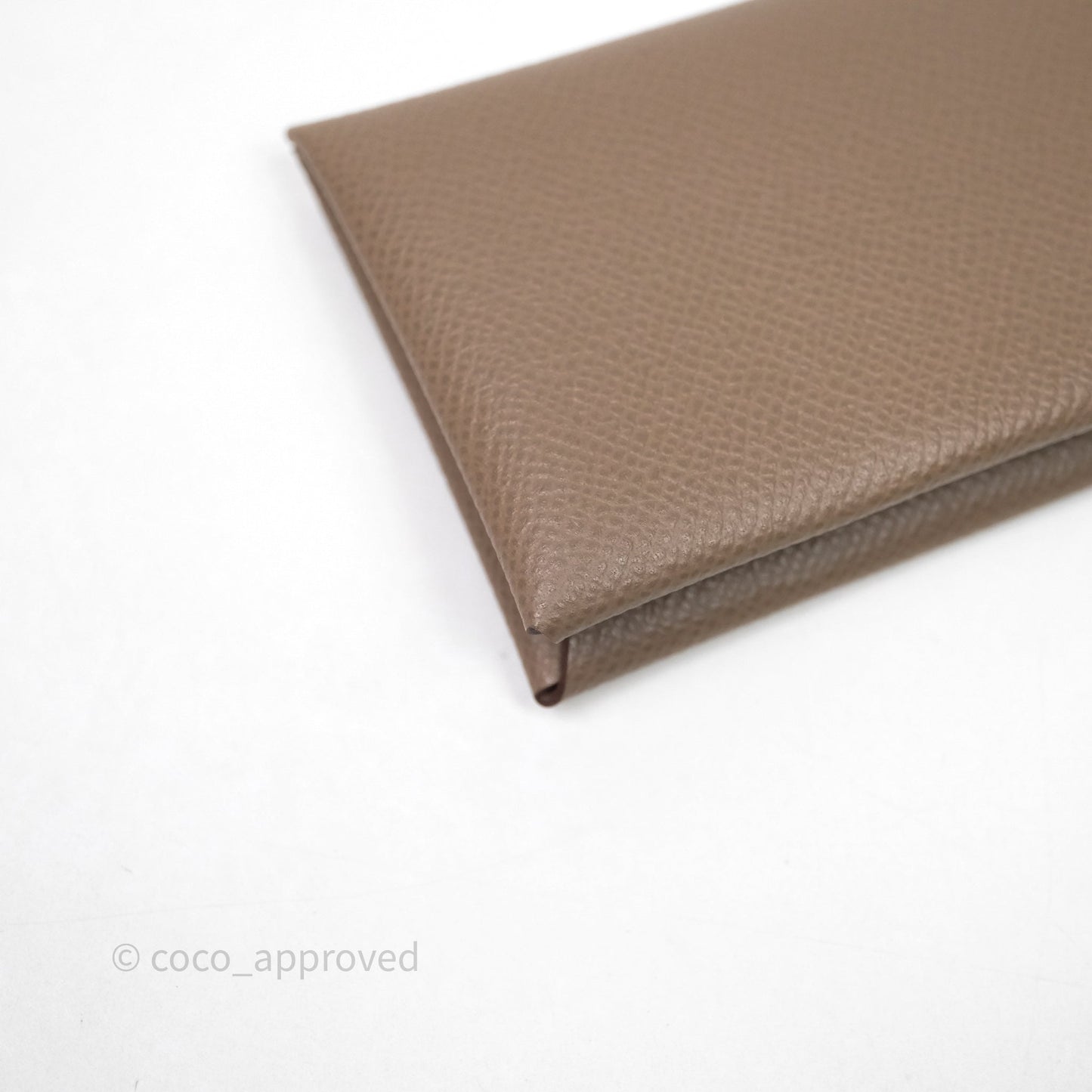 Hermès Calvi Card Holder Etoupe Epsom