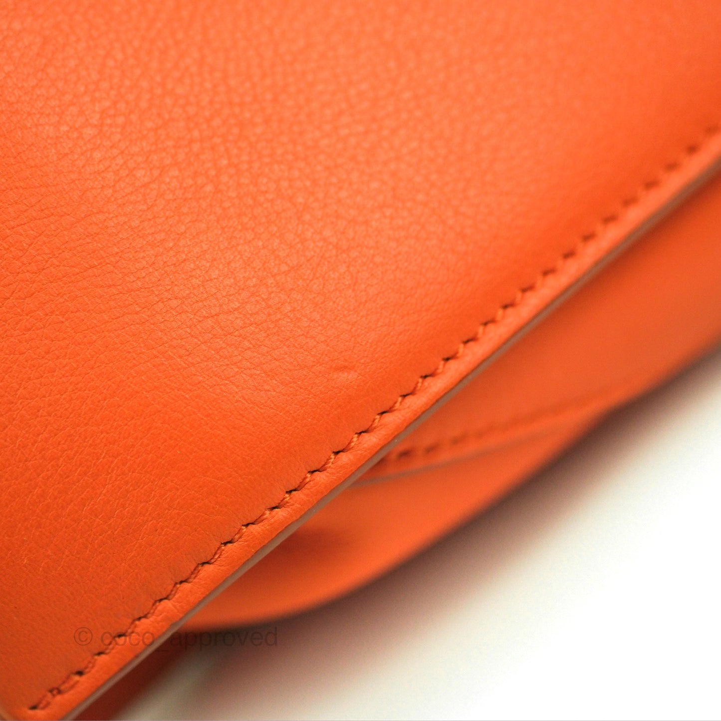 Celine Tri-Fold Clutch on Chain Orange Calfskin
