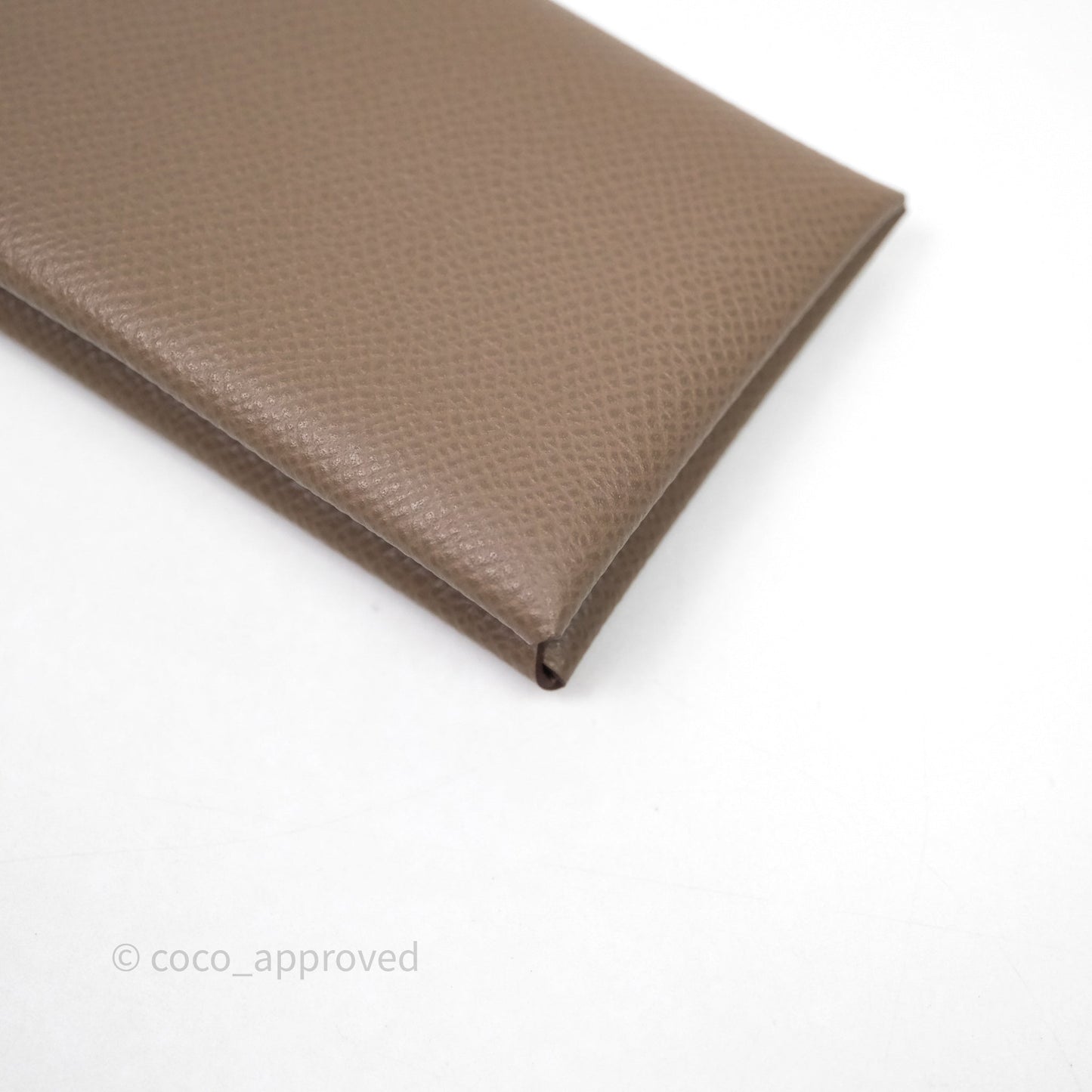 Hermès Calvi Card Holder Etoupe Epsom