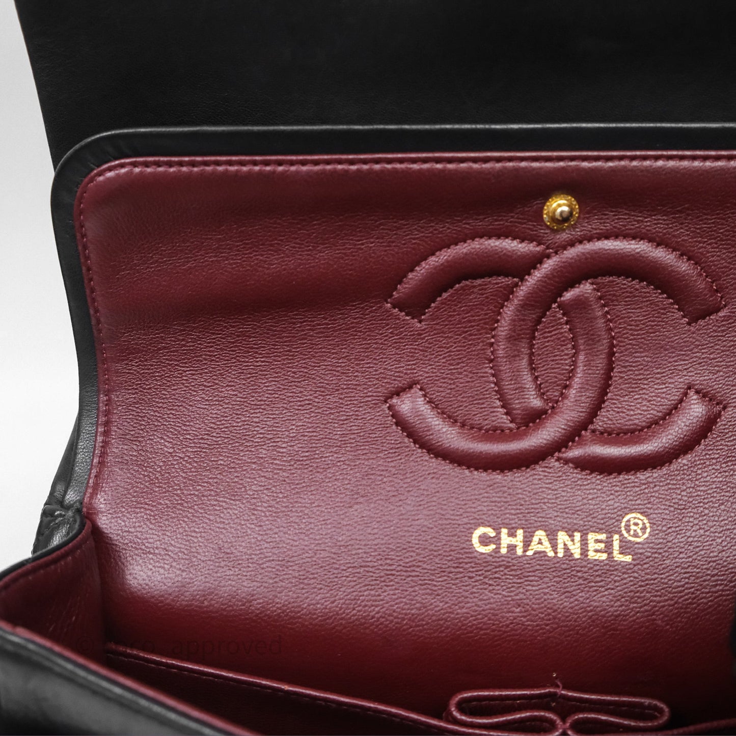 Chanel Vintage M/L Lambskin Medium Double Flap Bag Black 24K Gold Hardware