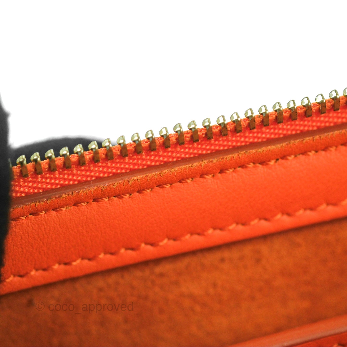 Celine Tri-Fold Clutch on Chain Orange Calfskin