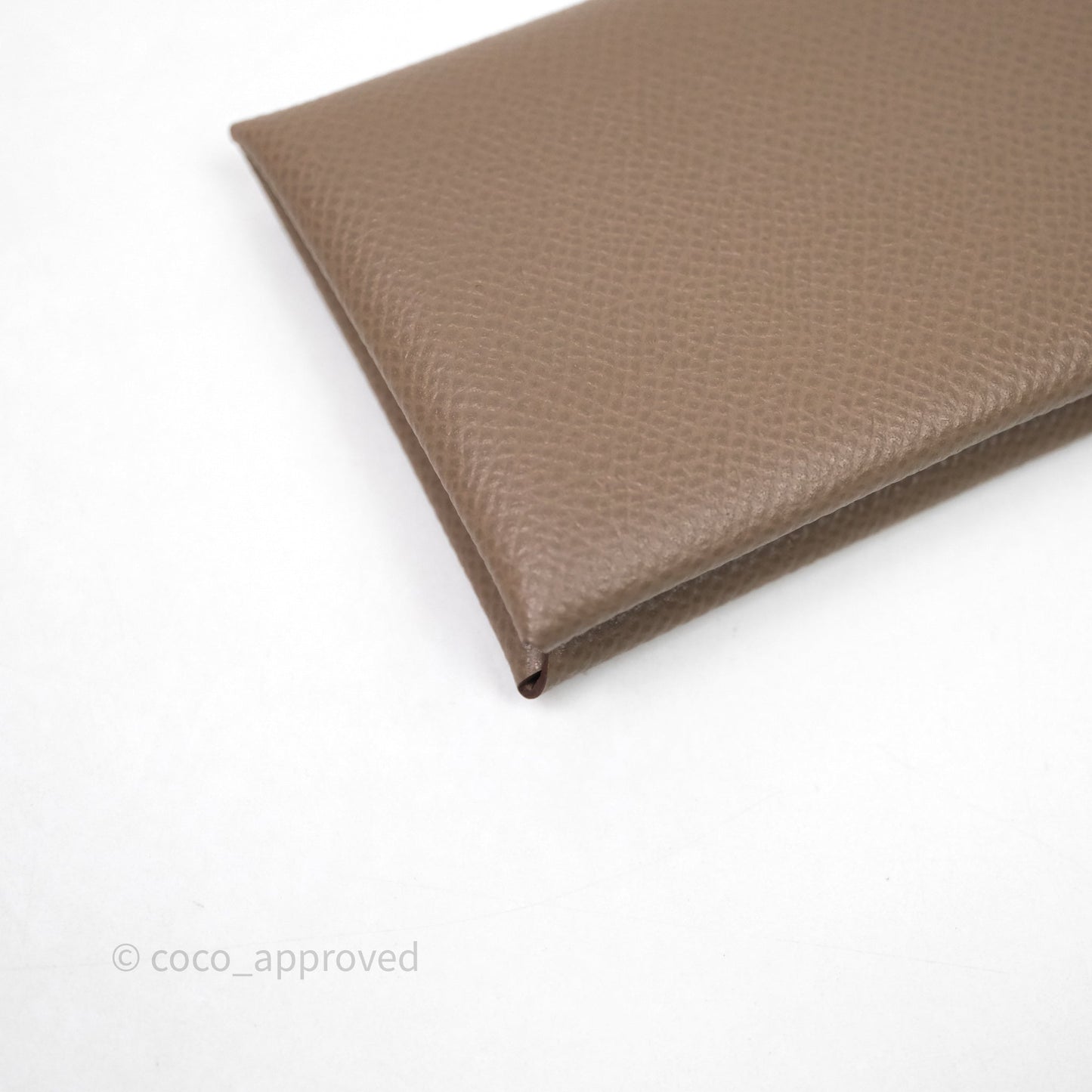 Hermès Calvi Card Holder Etoupe Epsom