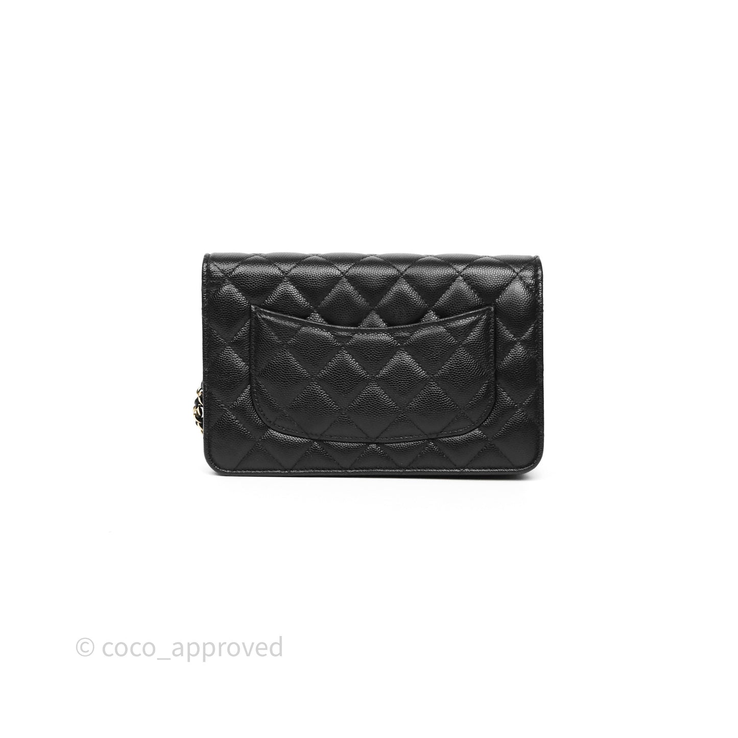 Chanel Quilted WOC with Charms Black Caviar Gold Hardware