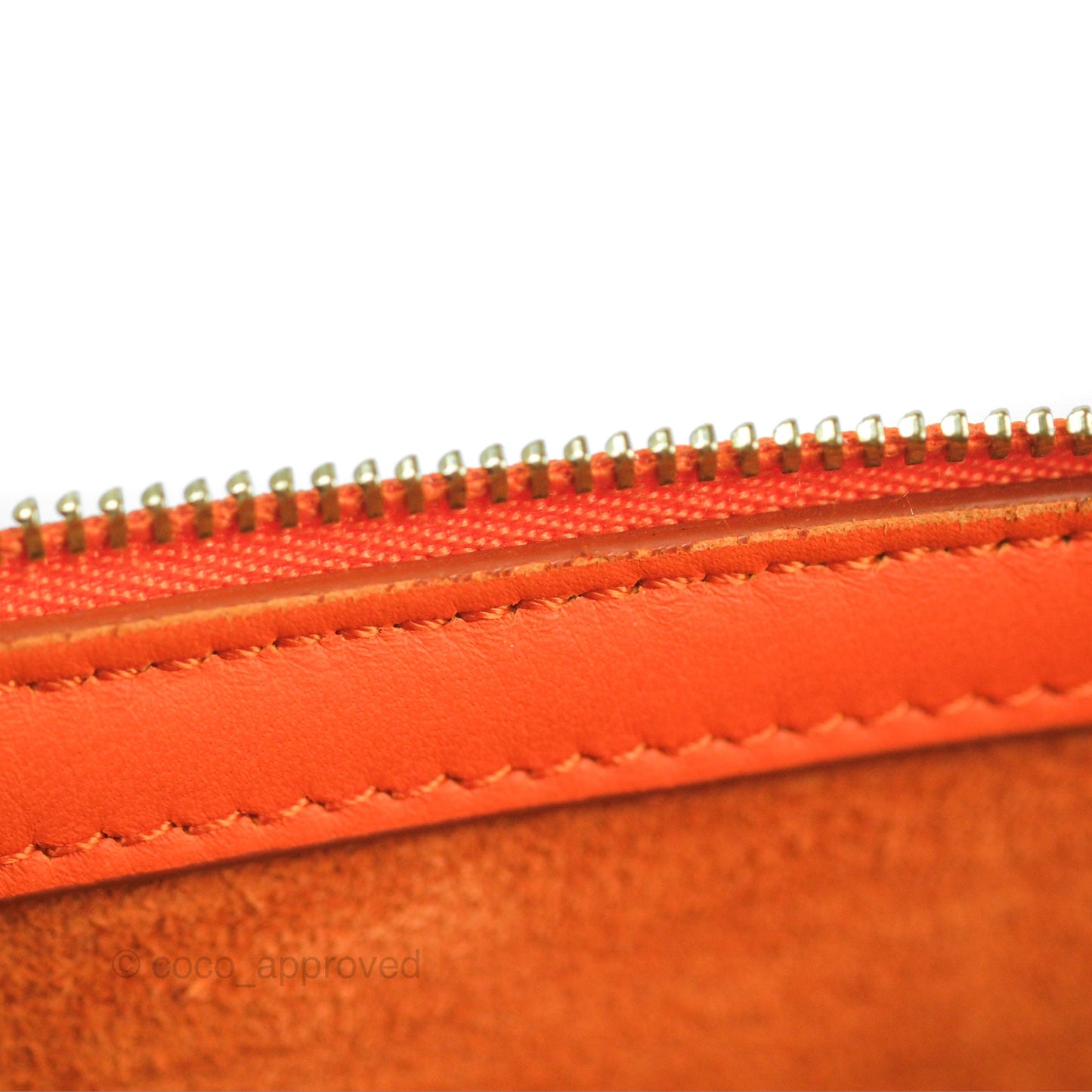 Celine Tri-Fold Clutch on Chain Orange Calfskin