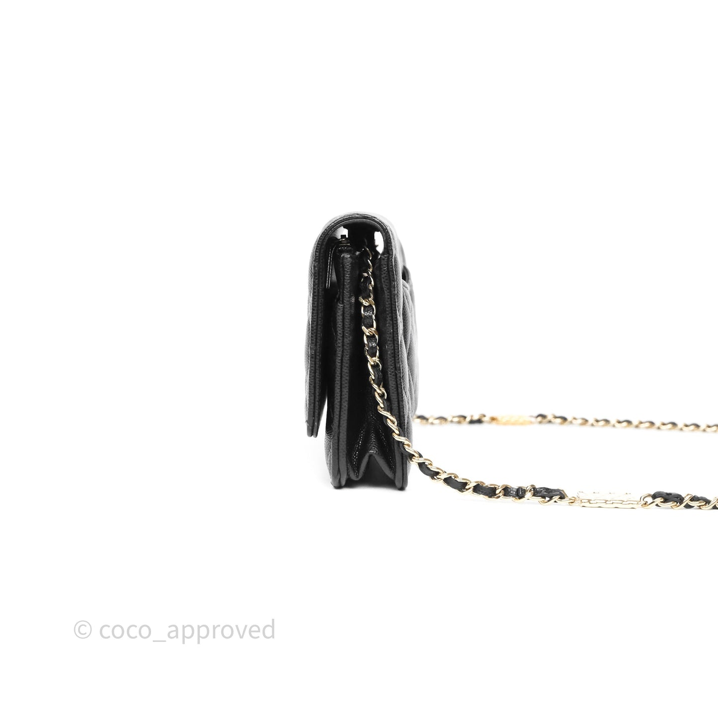 Chanel Quilted WOC with Charms Black Caviar Gold Hardware